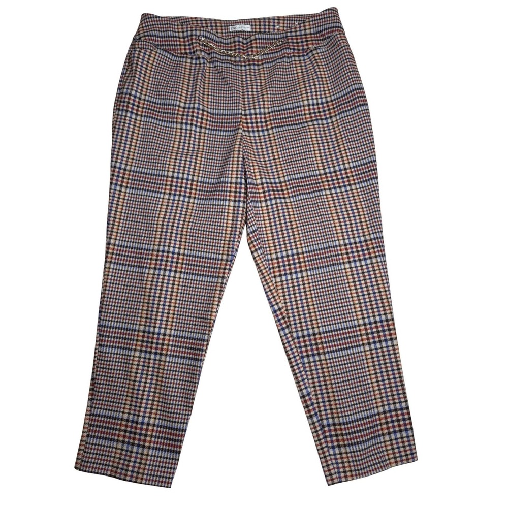 Cato Womens 22W Plaid Dress Pants Multi Color High Rise Trousers